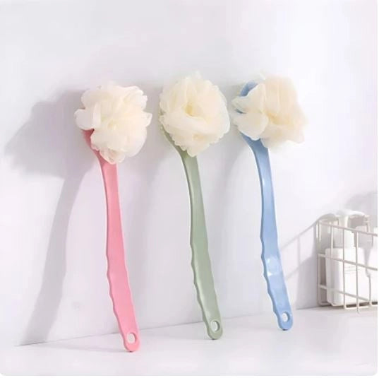 Long-Handle Body Bath Brush & Loofah Set — Pack of 2