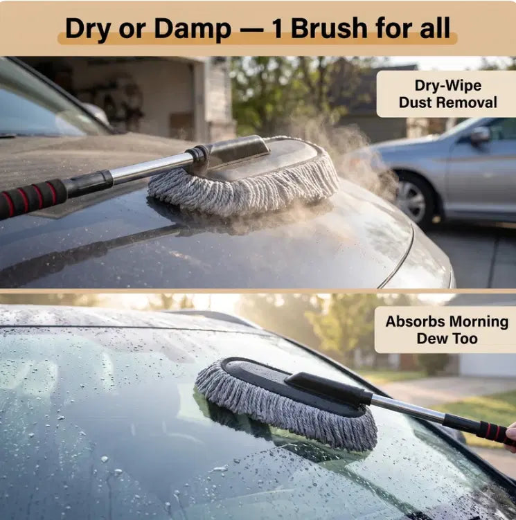 Extendable Microfiber Car Duster with Steel Handle